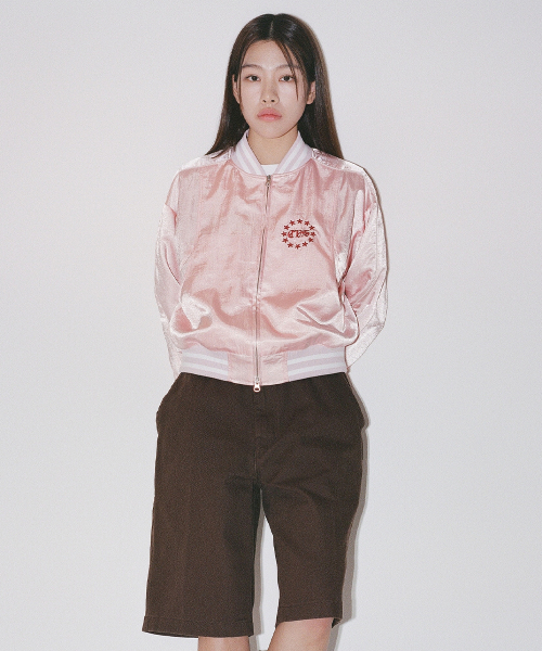 Cavish(カビシ)の「W SIDELINE BOMBER JACKET PINK(CV2ESFB963A)(その他アウター・レディース・ピンク・FREE)」の3枚目の写真