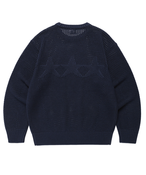 Cavish（カビシ）の「MESH STAR KNIT SWEATER NAVY(CV2FSUK601A)（ニット/セーター・レディース・ネイビー・SMALL/MEDIUM/LARGE）」の2枚目の写真