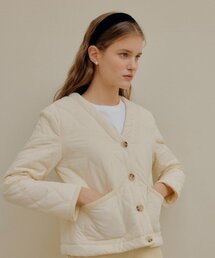 YUPPE（ヨッペ）の「QUILTING JACKET_IVORY（ダウンジャケット/コート）」