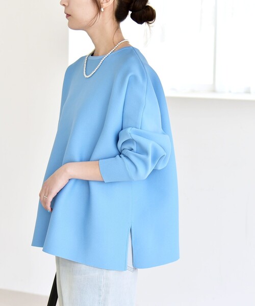 quaranciel（カランシエル）の「quaranciel:〈手洗い可能〉ボートネック ワイド ニット プルオーバー（ニット/セーター・レディース・ライトブルー/ネイビー・ONE SIZE）」の18枚目の写真