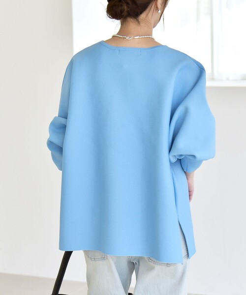quaranciel（カランシエル）の「quaranciel:〈手洗い可能〉ボートネック ワイド ニット プルオーバー（ニット/セーター・レディース・ライトブルー/ネイビー・ONE SIZE）」の19枚目の写真