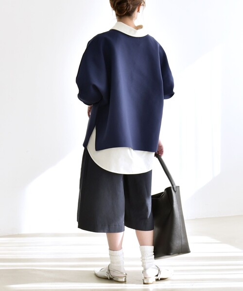 quaranciel（カランシエル）の「quaranciel:〈手洗い可能〉ボートネック ワイド ニット プルオーバー（ニット/セーター・レディース・ライトブルー/ネイビー・ONE SIZE）」の21枚目の写真