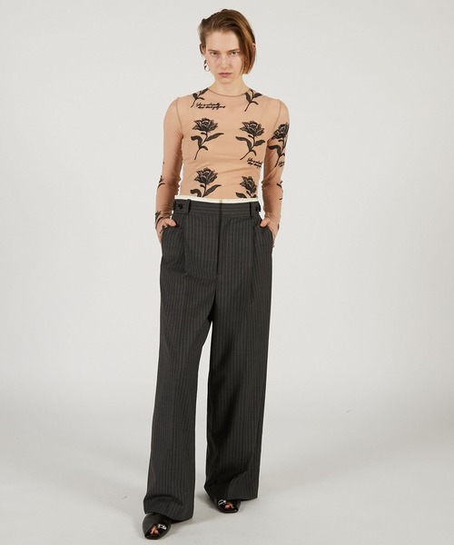 PRANK PROJECT（プランクプロジェクト）の「フラワーエンブロイダリートップス / Flower Embroidery Tops（その他トップス・レディース・ブラック/ベージュ・FREE）」の4枚目の写真