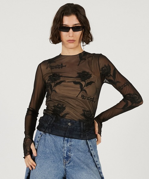 PRANK PROJECT（プランクプロジェクト）の「フラワーエンブロイダリートップス / Flower Embroidery Tops（その他トップス・レディース・ブラック/ベージュ・FREE）」の10枚目の写真