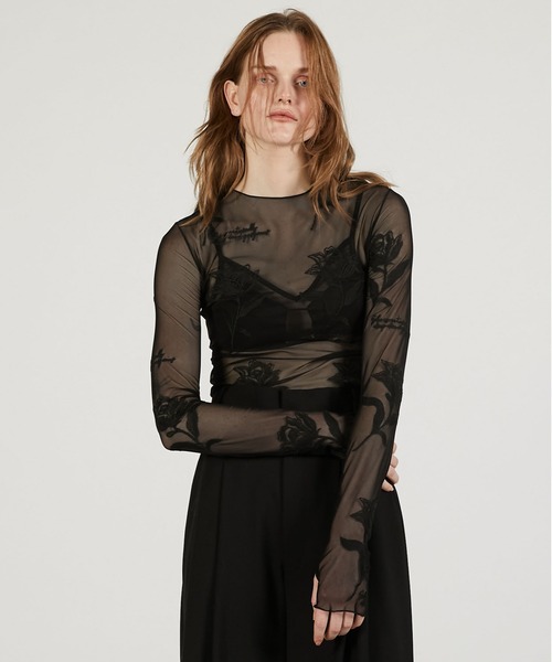 PRANK PROJECT（プランクプロジェクト）の「フラワーエンブロイダリートップス / Flower Embroidery Tops（その他トップス・レディース・ブラック/ベージュ・FREE）」の12枚目の写真