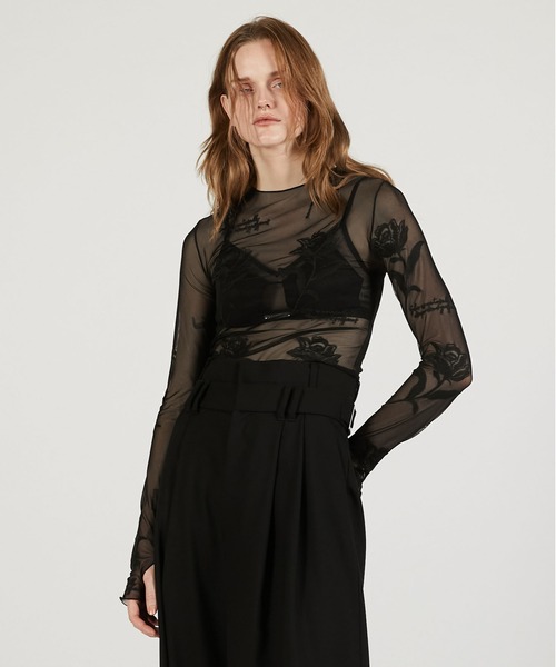 PRANK PROJECT（プランクプロジェクト）の「フラワーエンブロイダリートップス / Flower Embroidery Tops（その他トップス・レディース・ブラック/ベージュ・FREE）」の13枚目の写真