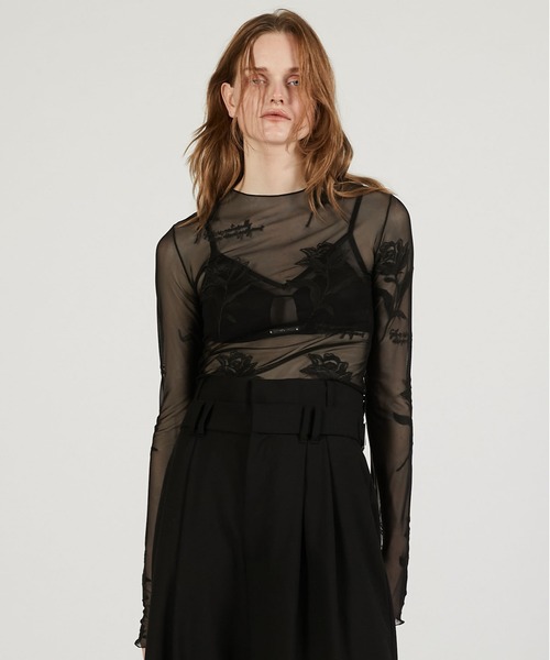 PRANK PROJECT（プランクプロジェクト）の「フラワーエンブロイダリートップス / Flower Embroidery Tops（その他トップス・レディース・ブラック/ベージュ・FREE）」の11枚目の写真