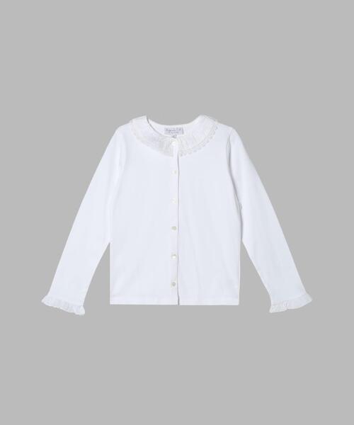 agnes b.(アニエスベー)の「キッズ コットン フリル レース ブラウス ”Volant Dentelle”(シャツ/ブラウス・キッズ・ホワイト・10YEAR/12YEAR/8YEAR/6YEAR/4YEAR)」の1枚目の写真