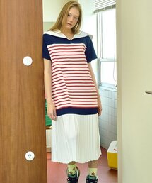 MIMICAWE（ミミカウィ）の「MMCW BACK RIB SAILOR DRESS/NAVY（ワンピース）」