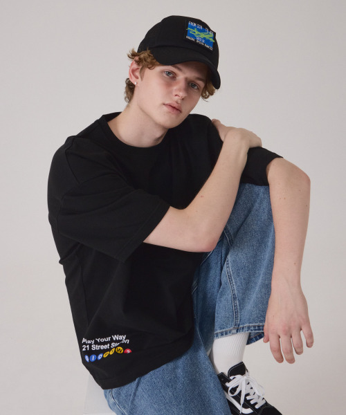 GET IT ON(ゲットイットオン)の「トラベルオーバーサイズ半袖Tシャツ_アンサー(解答)(Tシャツ/カットソー・レディース・ブラック・FREE)」の1枚目の写真