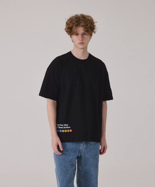 GET IT ON(ゲットイットオン)の「トラベルオーバーサイズ半袖Tシャツ_アンサー(解答)(Tシャツ/カットソー・レディース・ブラック・FREE)」の3枚目の写真