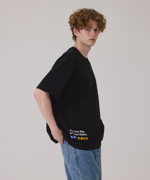 GET IT ON(ゲットイットオン)の「トラベルオーバーサイズ半袖Tシャツ_アンサー(解答)(Tシャツ/カットソー・レディース・ブラック・FREE)」の5枚目の写真