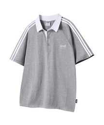 YOSEMITE（ヨセミティ）の「ラグランラグビーカラー トラック 半袖Tシャツ グレー YT-305（Tシャツ/カットソー）」