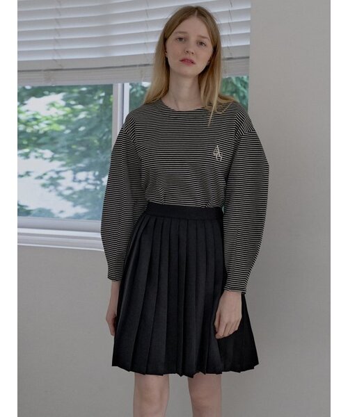 AVANT-G(アバン)の「Banding pleated mini skirt - BLACK(スカート・レディース・その他・FREE)」の1枚目の写真