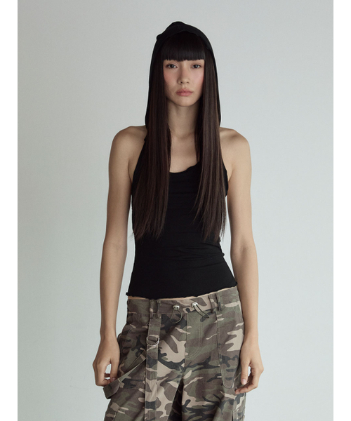 VISUS(ヴィスシュ)の「Hood Sleeveless Top_Black(Tシャツ/カットソー・レディース・その他・SMALL/MEDIUM)」の1枚目の写真