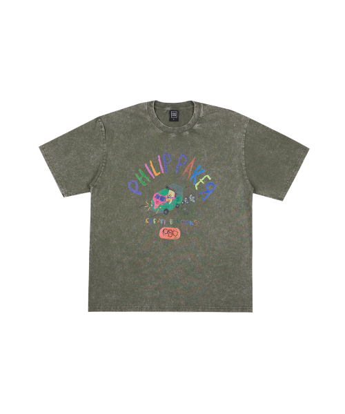 PHILIPPAKER(フィリップペイカー)の「BMCミニバスクレヨン半袖Tシャツピグメントヴィンテージグリーン(Tシャツ/カットソー・メンズ・その他・MEDIUM/LARGE/X-LARGE)」の7枚目の写真