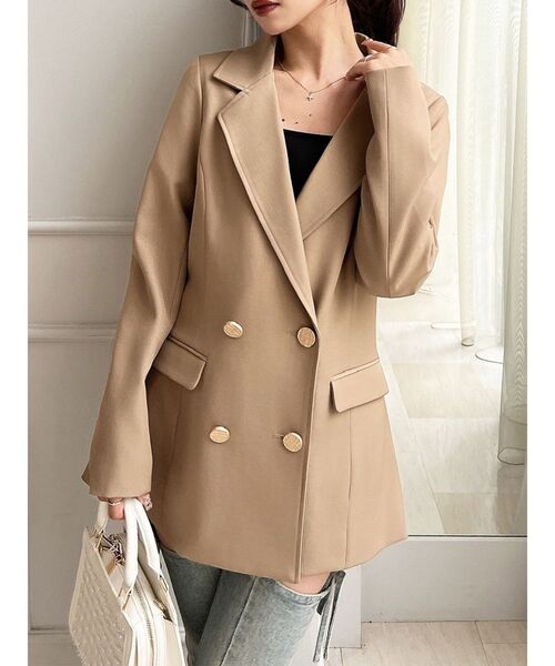 RESEXXY（リゼクシー）の「テーラードジャケット（テーラードジャケット・レディース・ベージュ/ネイビー/アイボリー・FREE）」の3枚目の写真