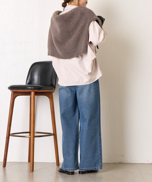 Jena espace merveilleux(ジェナ エスパスメルヴェイユ)の「【春まで着れる/小顔効果◎】袖ボタンスキッパーシャツ(シャツ/ブラウス・レディース・ネイビー/ピンク/ライトグレー・FREE)」の7枚目の写真