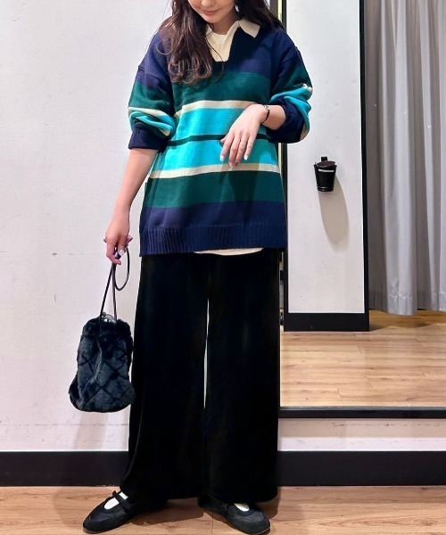 BACK NUMBER(バックナンバー)の「BACK NUMBER(バックナンバー)【メンズ】マルチボーダーポロ襟セーター(ニット/セーター・メンズ・ブラック/ネイビー・S/M/L/XL)」の17枚目の写真