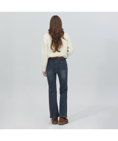 LAP(ラップ)の「起毛ウォッシングスリムブーツカットパンツ AR4DPA66(デニムパンツ・レディース・ダークインディゴブルー/インディゴブルー・MEDIUM/SMALL)」の3枚目の写真