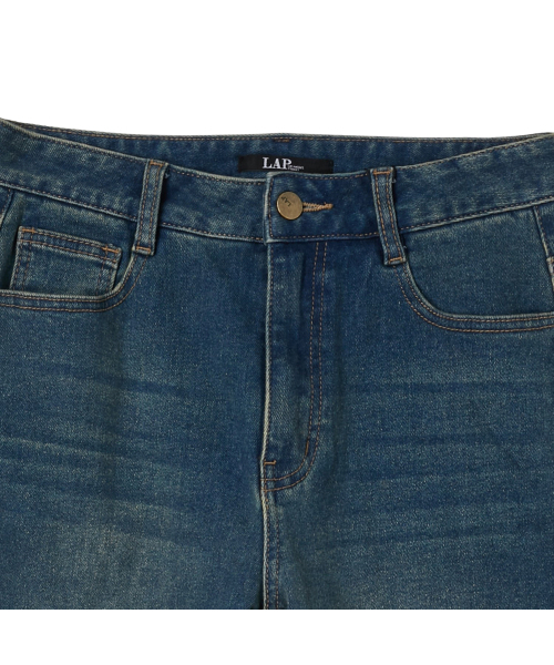 LAP(ラップ)の「起毛ウォッシングスリムブーツカットパンツ AR4DPA66(デニムパンツ・レディース・ダークインディゴブルー/インディゴブルー・MEDIUM/SMALL)」の6枚目の写真