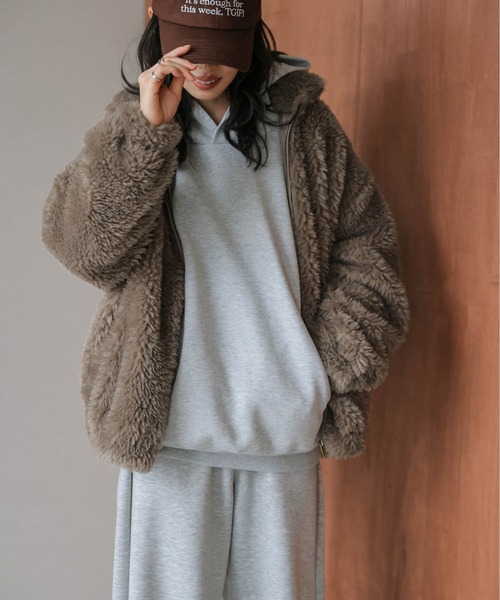AMELY(エミリー)の「エコファーブルゾン(ブルゾン・レディース・ベージュ/ブラウン/ブラック・フリー)」の20枚目の写真