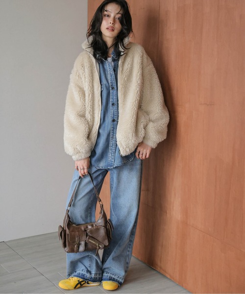 AMELY(エミリー)の「エコファーブルゾン(ブルゾン・レディース・ベージュ/ブラウン/ブラック・フリー)」の21枚目の写真