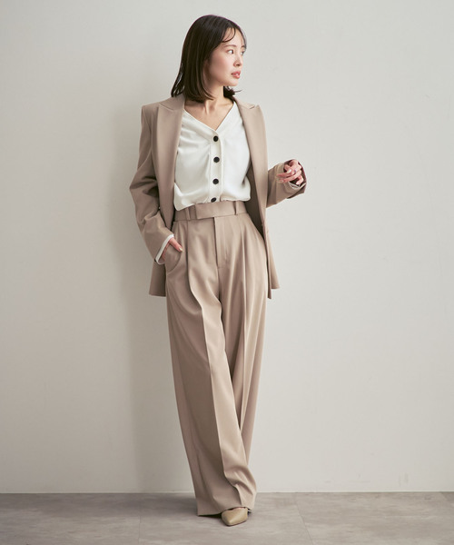 Noble（ノーブル）の「《追加・WEB限定カラー》エステルダブルクロスカーデブラウス（シャツ/ブラウス・レディース・ベージュ/ホワイト系その他/ベージュ系その他・FREE）」の5枚目の写真