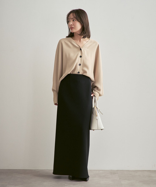 追加・WEB限定カラー》エステルダブルクロスカーデブラウス（シャツ