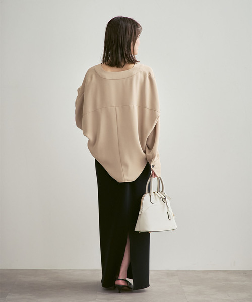 Noble（ノーブル）の「《追加・WEB限定カラー》エステルダブルクロスカーデブラウス（シャツ/ブラウス・レディース・ベージュ/ホワイト系その他/ベージュ系その他・FREE）」の22枚目の写真