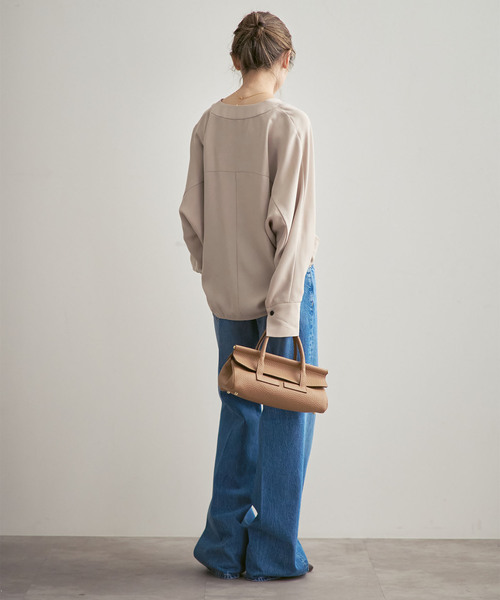 追加・WEB限定カラー》エステルダブルクロスカーデブラウス（シャツ