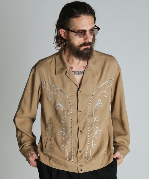 schott(ショット)の「Schott/ショット/LYOCELL WESTERN JACKET/リヨセル ウエスタンジャケット(ブルゾン・メンズ・ブラック/ベージュ・M/L/XL/2XL)」の2枚目の写真