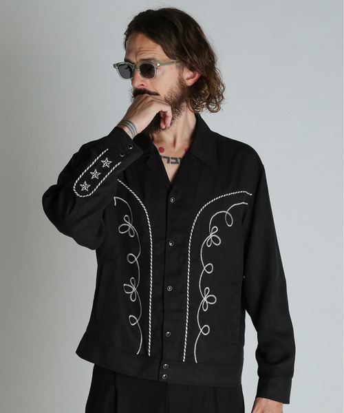 schott(ショット)の「Schott/ショット/LYOCELL WESTERN JACKET/リヨセル ウエスタンジャケット(ブルゾン・メンズ・ブラック/ベージュ・M/L/XL/2XL)」の4枚目の写真
