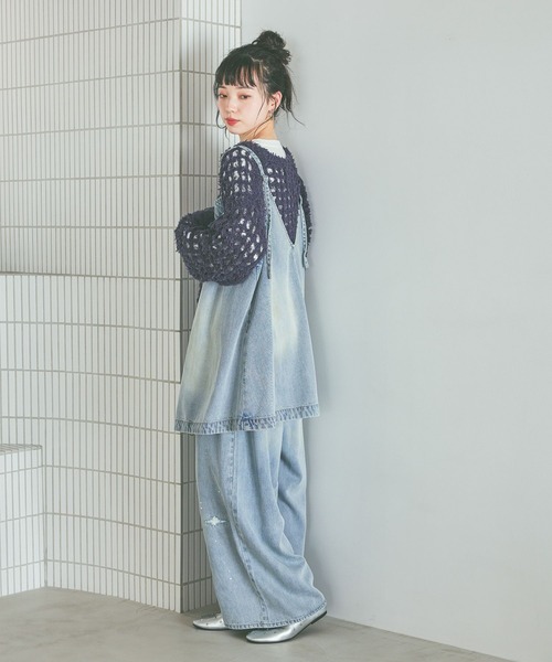 センソユニコ N2e(エヌ・ツー・イー)✨️デザイン ワンピース NKJ 2026SS] 2WAYZIPデニムドレス（キャミソール）｜niko and