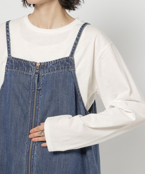 セール】[NKJ 2026SS] 2WAYZIPデニムドレス（キャミソール）｜niko and