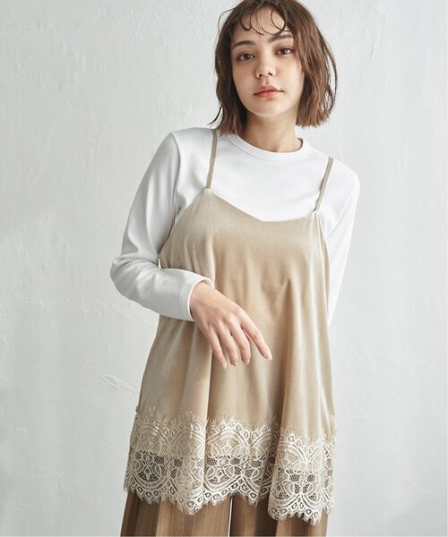 notch.（ノッチ）の「ベロアレースキャミソール（キャミソール・レディース・ブラック/ベージュ・M）」の21枚目の写真