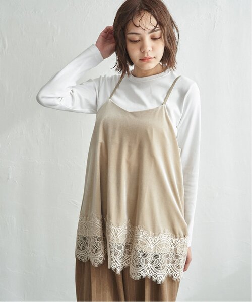 notch.（ノッチ）の「ベロアレースキャミソール（キャミソール・レディース・ブラック/ベージュ・M）」の22枚目の写真