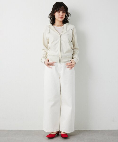 Whim Gazette(ウィムガゼット)の「ロゴ刺繍パーカー(パーカー・レディース・ホワイト系その他/ネイビー・FREE)」の7枚目の写真