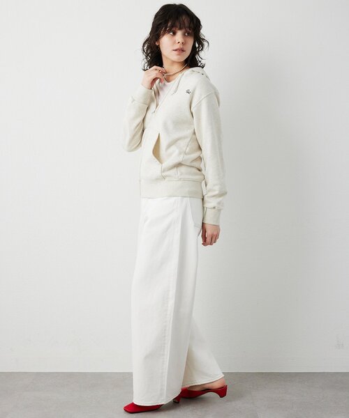 Whim Gazette(ウィムガゼット)の「ロゴ刺繍パーカー(パーカー・レディース・ホワイト系その他/ネイビー・FREE)」の9枚目の写真