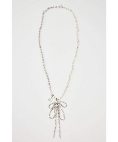 SLY（スライ）の「MANY WAY F/PEARL BALL N/C メニ－ウェイ フェイクパール ボール ネックレス（ネックレス・レディース・シルバー・FREE）」の5枚目の写真