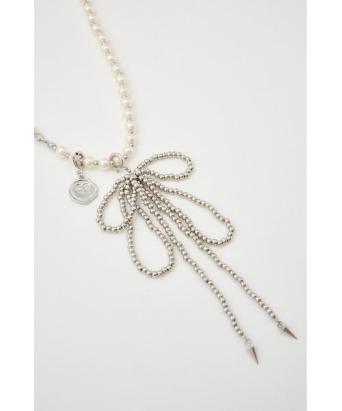 SLY（スライ）の「MANY WAY F/PEARL BALL N/C メニ－ウェイ フェイクパール ボール ネックレス（ネックレス・レディース・シルバー・FREE）」の6枚目の写真