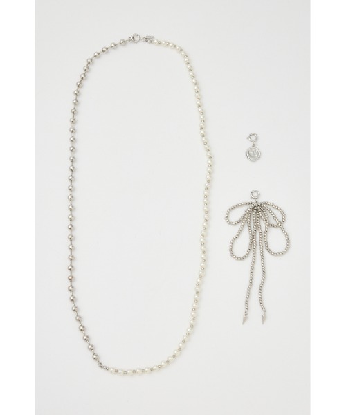 SLY（スライ）の「MANY WAY F/PEARL BALL N/C メニ－ウェイ フェイクパール ボール ネックレス（ネックレス・レディース・シルバー・FREE）」の7枚目の写真