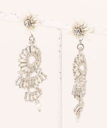 レース×ビーズピアス