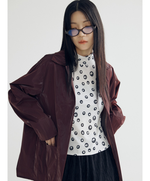 BOMNAL BOUTIQUE（ボムナルブティック）の「サークルハーフタートルネックTシャツ_ホワイト（Tシャツ/カットソー・レディース・その他・FREE）」の3枚目の写真