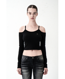 SHOULDER SLIT LONG SLEEVE BLACK