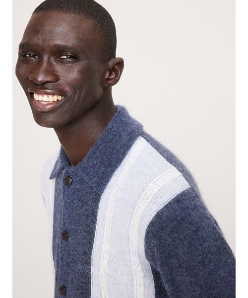 Banana Republic（バナナリパブリック）の「◆イタリアン アルパカブレンド ポロ カーディガン（カーディガン/ボレロ・メンズ・インディゴブルー・XL/L/M/S）」の5枚目の写真