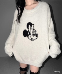 me+em select（ミームセレクト）の「【 Disney 】ミッキー&ミニーオーバーシャギーニット / Mickey & Minnie over shaggy knit（ニット/セーター）」