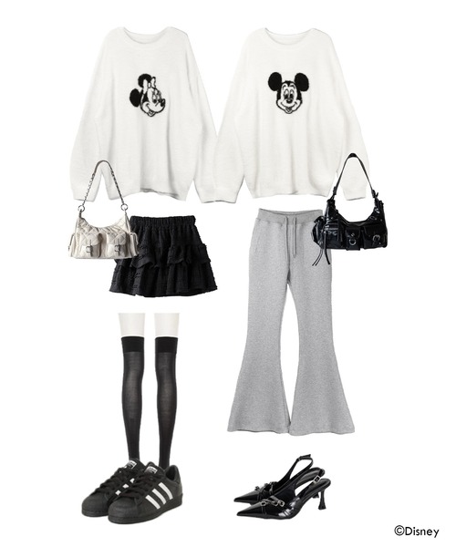 me+em select(ミームセレクト)の「【 Disney 】ミッキー&ミニーオーバーシャギーニット / Mickey & Minnie over shaggy knit(ニット/セーター・レディース・ブラック系1/アイボリー系1/アイボリー系2・FREE)」の16枚目の写真