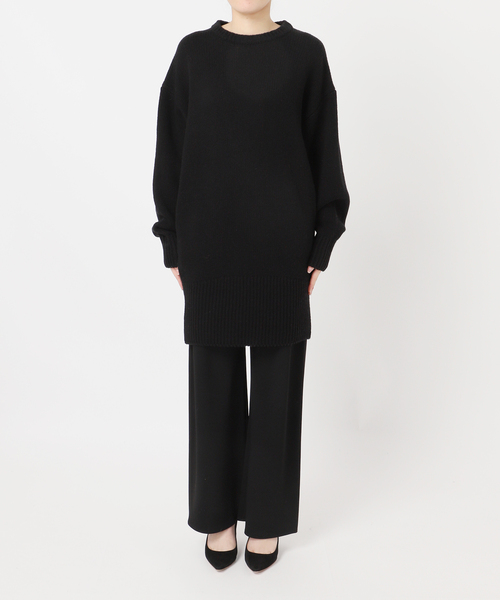 AP STUDIO（エーピーストゥディオ）の「ウールカシミヤクルーネックチュニックニット（ニット/セーター・レディース・ブラック/ブラウン/グレー・FREE）」の7枚目の写真