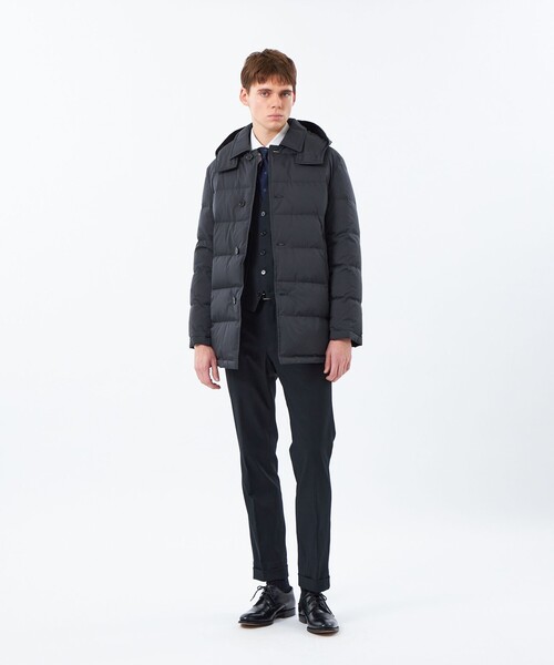 MACKINTOSH PHILOSOPHY(マッキントッシュ フィロソフィー)の「ナイロンハイマルチ WELLINGTON HOOD BT short(ウェリントンフードボタンスルーショート)(ダウンジャケット/コート・メンズ・グレー系その他/ブラック・38/40/42)」の3枚目の写真